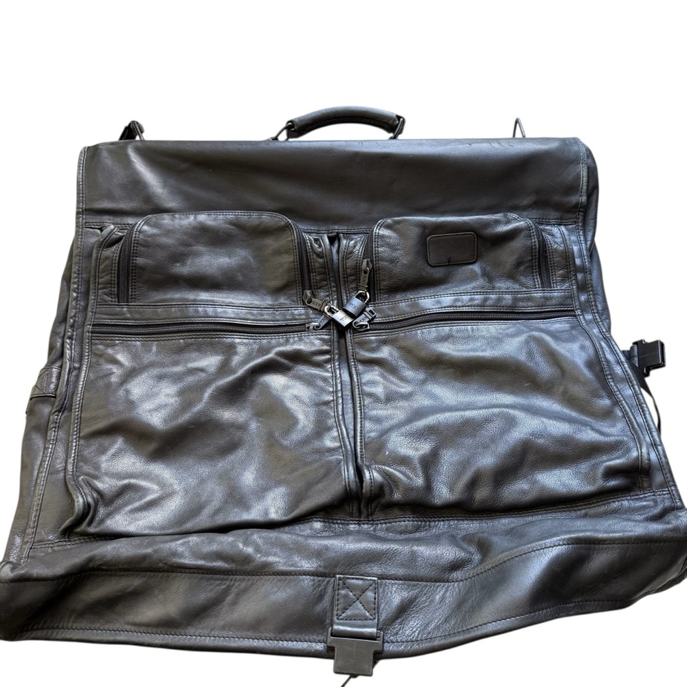 Tumi Black Leather Travel Garment Bag - Picture 7 of 13